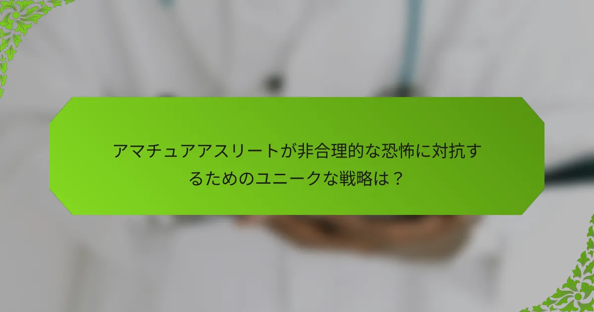 アマチュアアスリートが非合理的な恐怖に対抗するためのユニークな戦略は？