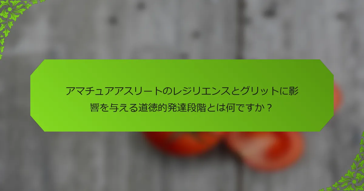 アマチュアアスリートのレジリエンスとグリットに影響を与える道徳的発達段階とは何ですか？